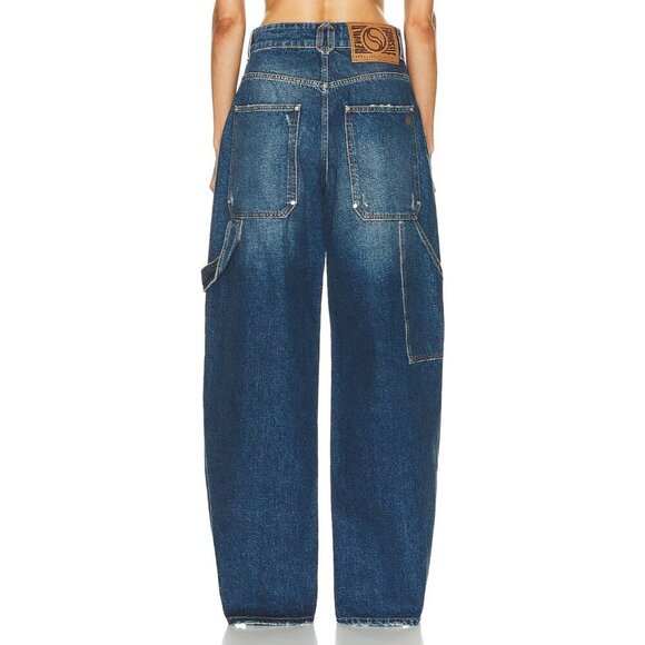 Stella McCartney Vintage Workwear Wide Jeans in Dark Blue 25 New Womens Denim - Picture 2 of 15